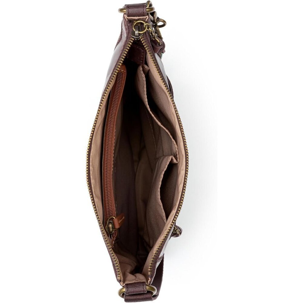 Leather Crossbody Bag Women's Adjustable Strap Recycled Peta Certified - Picture 4 of 7